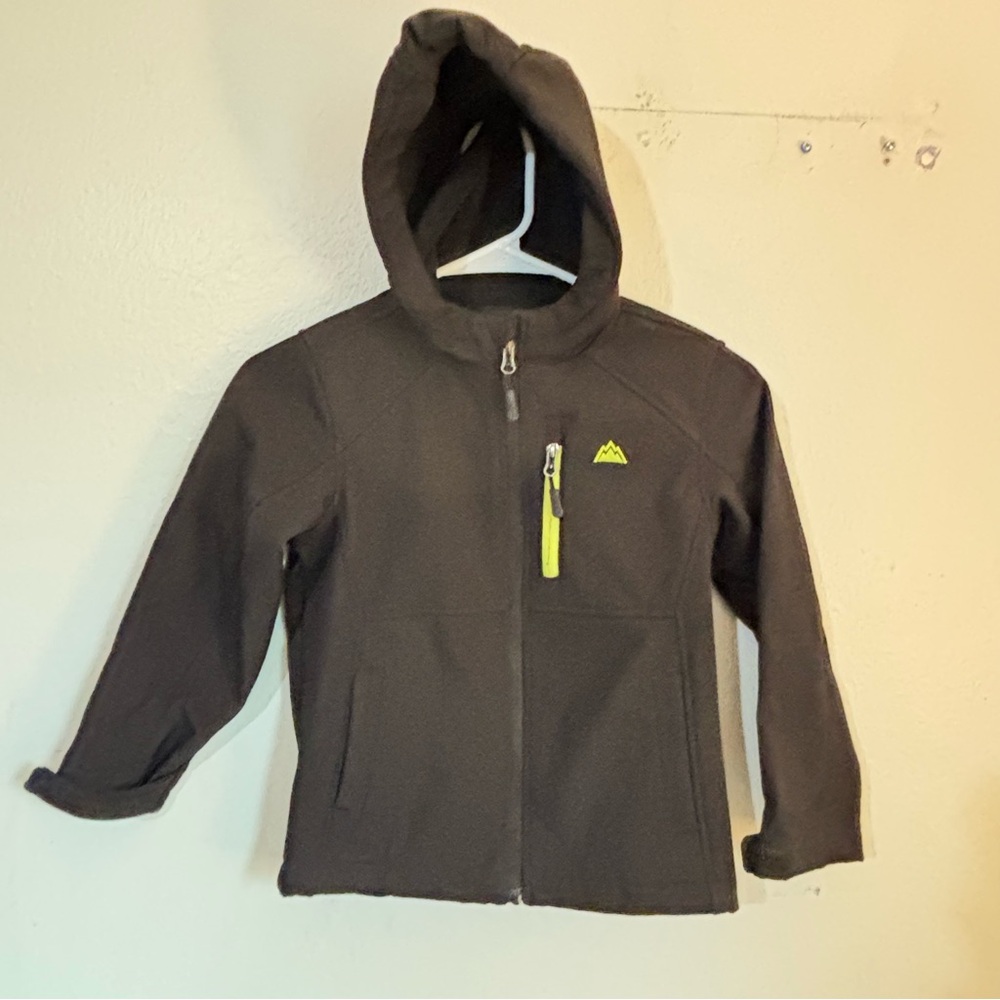 Snozu Kids Brown Hoodie Jacket with Lime Zip Accent